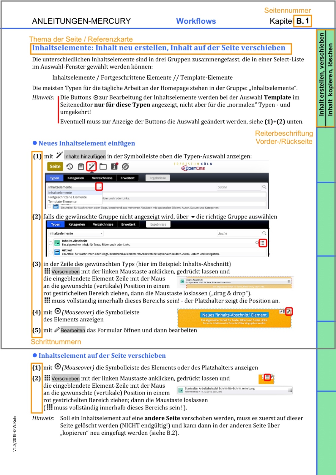 Seite B.1 Erläuterungen zum Aufbau der Referenzkarten